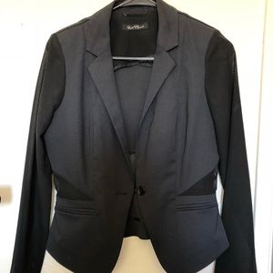 Black mesh paneled blazer